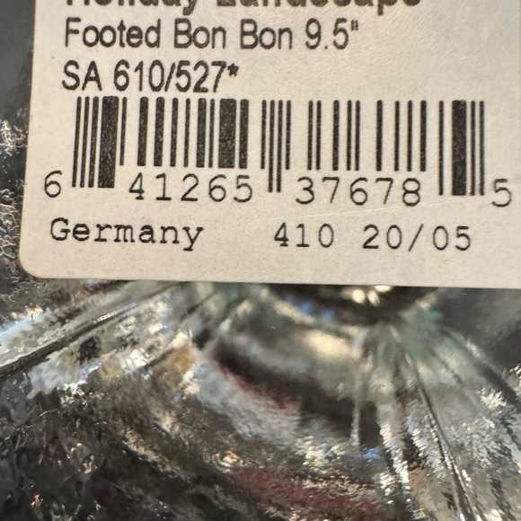 VINTAGE MIKASA CHRISTMAS Pedestal Dish original box New Tags Santa Never used - Picture 4 of 7